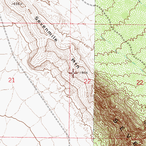 Topographic Map of Sevenmile Mountain, AZ
