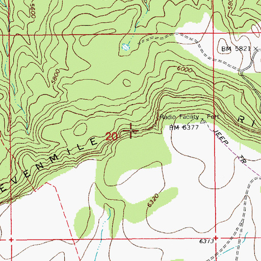 Topographic Map of Sevenmile Rim, AZ
