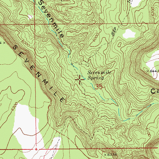Topographic Map of Sevenmile Spring, AZ