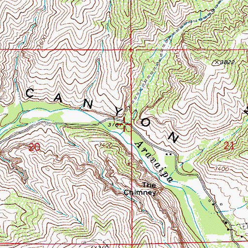 Topographic Map of Bear Canyon, AZ