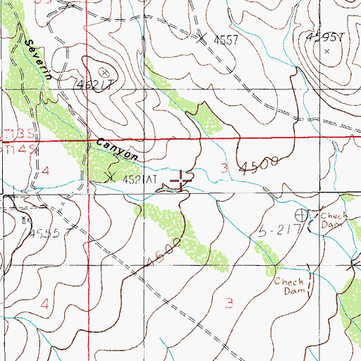 Topographic Map of Severin Canyon, AZ