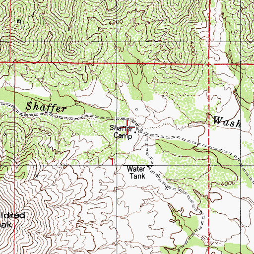 Topographic Map of Shaffer Camp, AZ