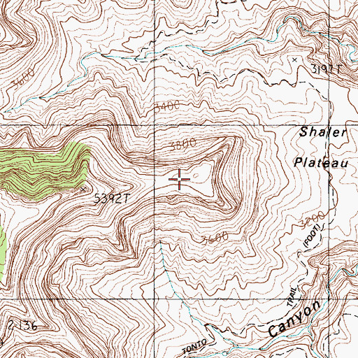 Topographic Map of Shaler Plateau, AZ
