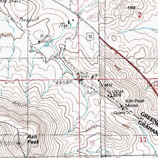 Topographic Map of Shamrock Shaft, AZ