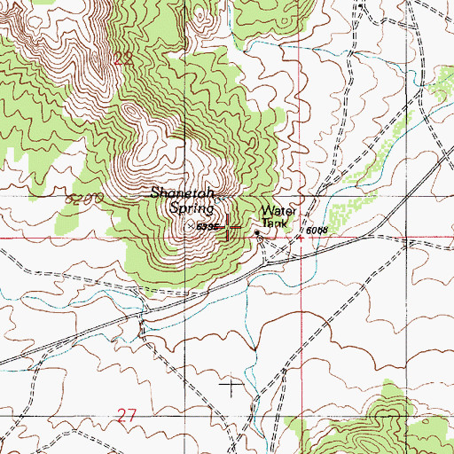 Topographic Map of Shanetoh Spring, AZ
