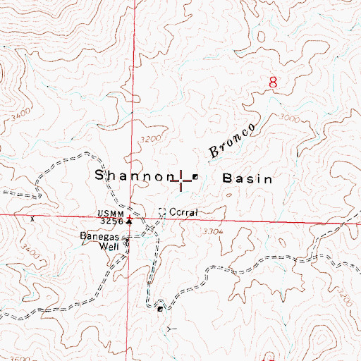 Topographic Map of Shannon Basin, AZ