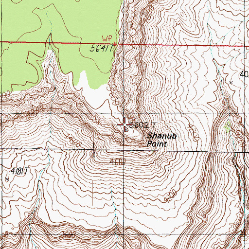Topographic Map of Shanub Point, AZ