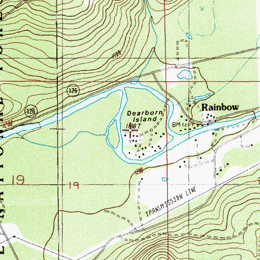 Topographic Map of Dearborn Island, OR