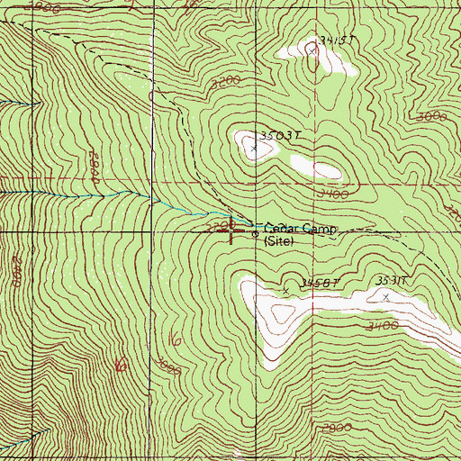 Topographic Map of Cedar Camp, OR
