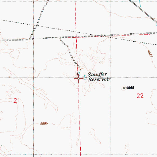 Topographic Map of Stauffer Reservoir, OR