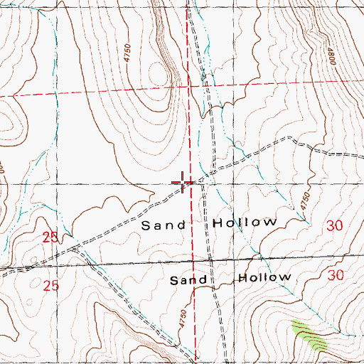 Topographic Map of Sand Hollow, OR