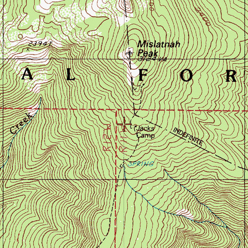 Topographic Map of Jacks Camp, OR