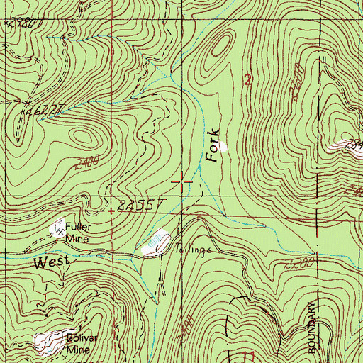 Topographic Map of Wilson Creek, OR