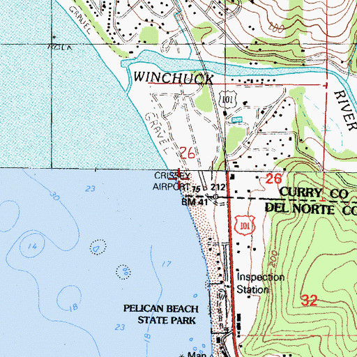 Topographic Map of Crissey Airport (historical), OR