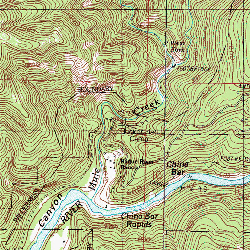 Topographic Map of Tucker Flat, OR