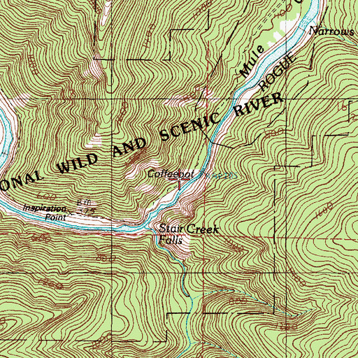 Topographic Map of Coffeepot, OR