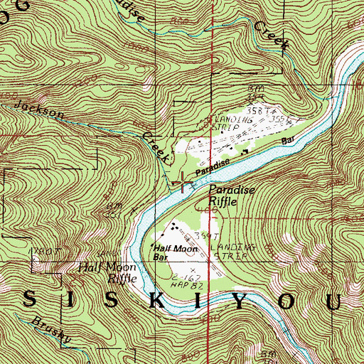Topographic Map of Paradise Riffle, OR