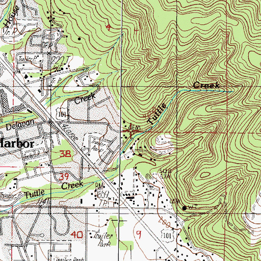 Topographic Map of Van Pelt Cemetery, OR