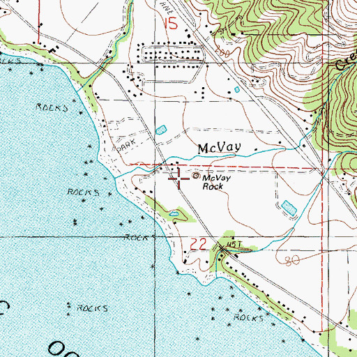 Topographic Map of McVay Rock, OR