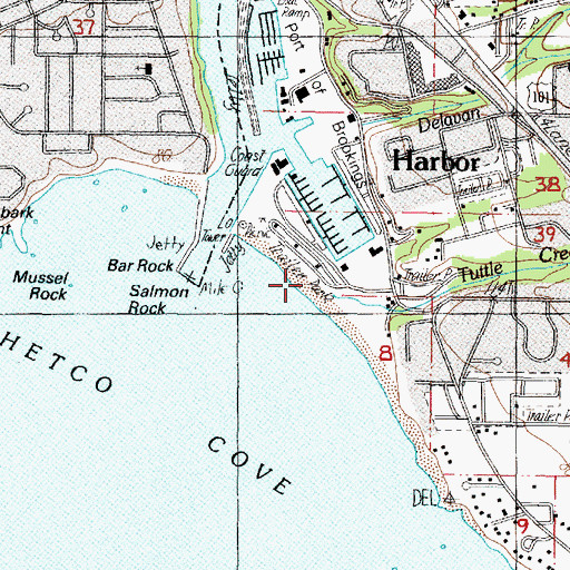 Topographic Map of Tuttle Creek, OR