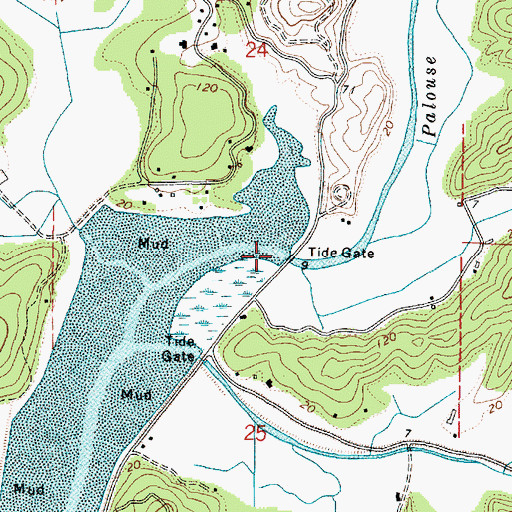 Topographic Map of Palouse Slough, OR
