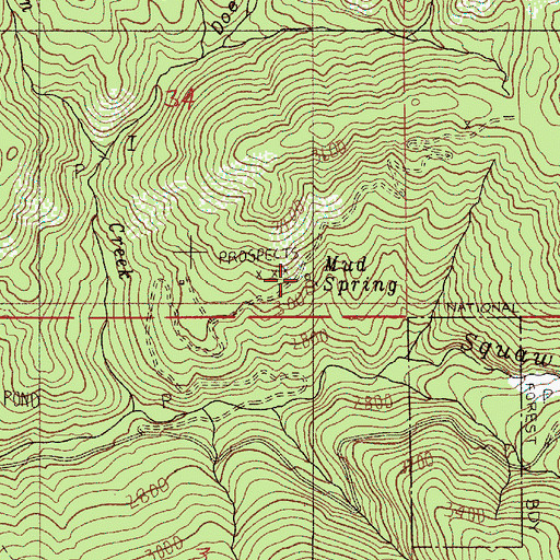 Topographic Map of Mud Spring, OR