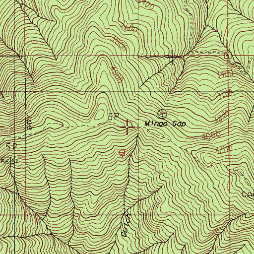 Topographic Map of Mingo Gap, OR