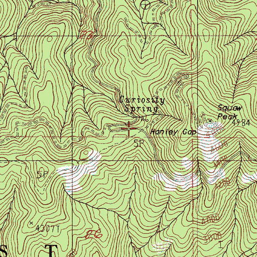 Topographic Map of Hanley Gap, OR