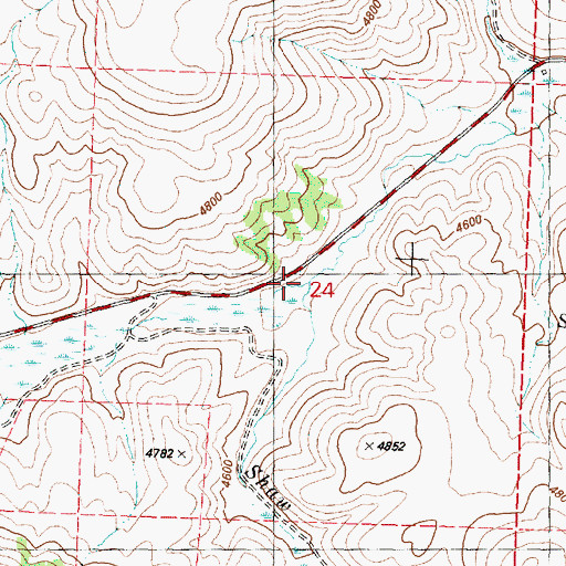 Topographic Map of Shaw Creek, OR