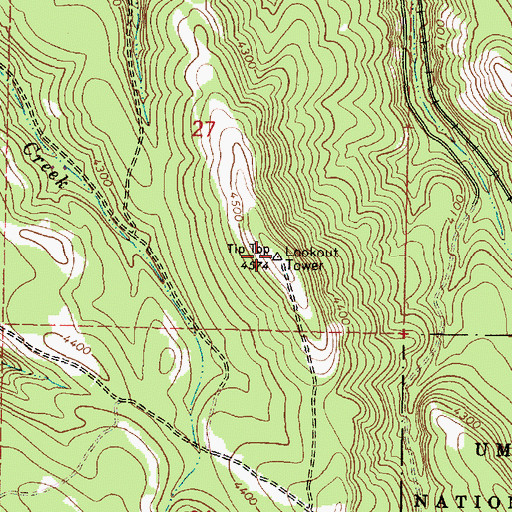 Topographic Map of Tip Top Lookout Tower, OR