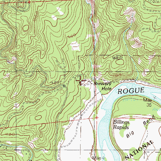Topographic Map of Illahe Lodge, OR