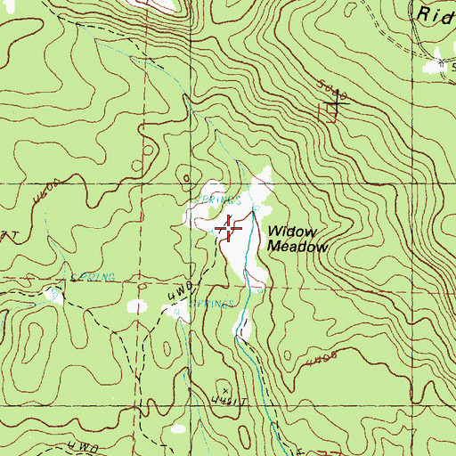 Topographic Map of Widow Meadow, OR