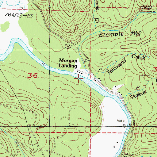 Topographic Map of Stemple Creek, OR
