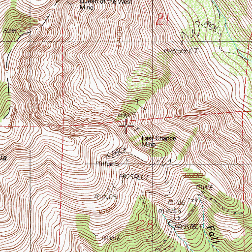 Topographic Map of Last Chance Mine, OR