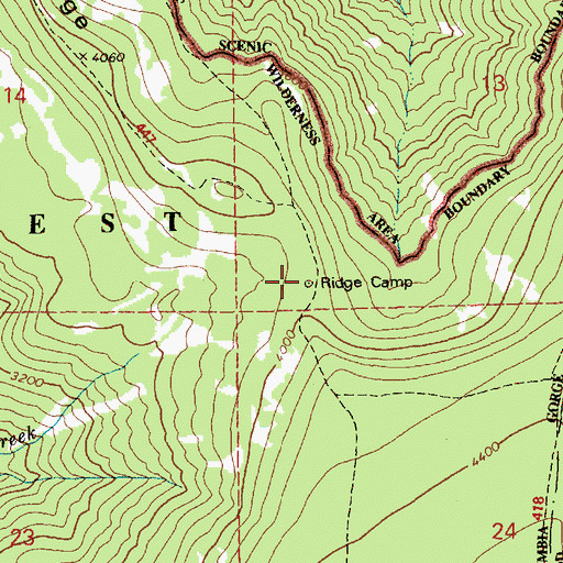 Topographic Map of Ridge Camp, OR