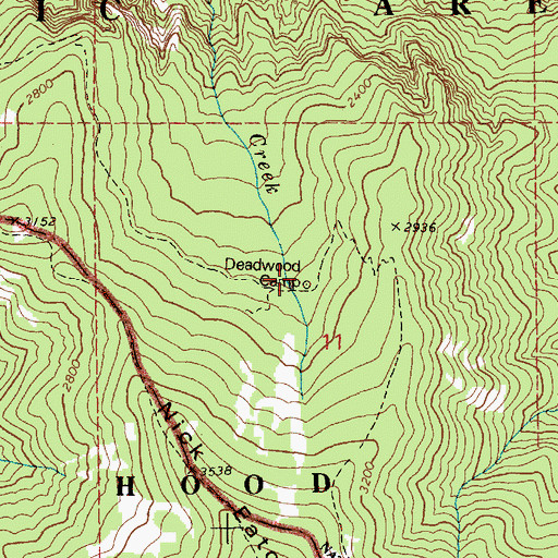Topographic Map of Deadwood Camp, OR