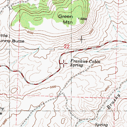 Topographic Map of Frankies Cabin Spring, OR