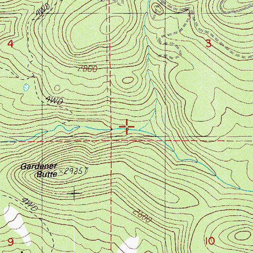 Topographic Map of Horse Creek, OR
