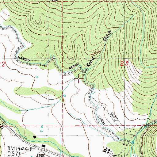 Topographic Map of Hanley North Canal, OR