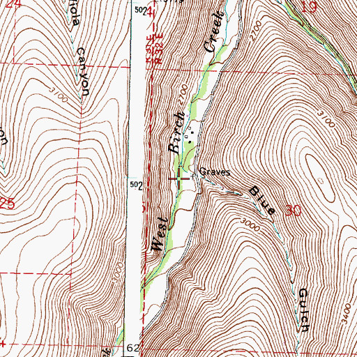 Topographic Map of Warner Family Cemetery, OR
