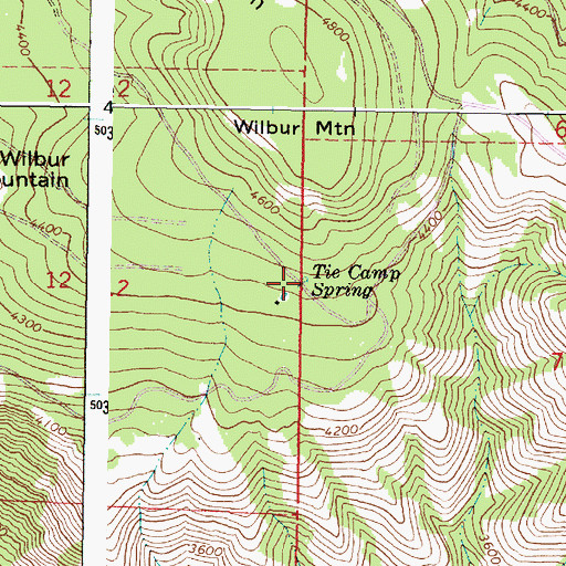 Topographic Map of Tie Camp Spring, OR