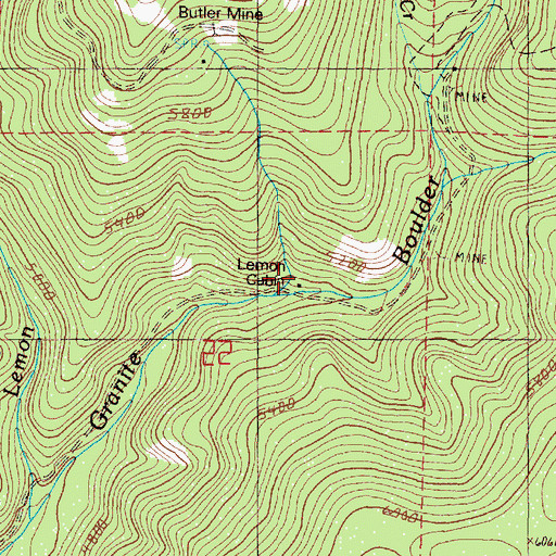 Topographic Map of Lemon Cabin, OR