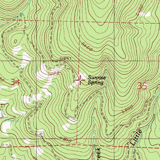 Topographic Map of Sunrise Spring, OR