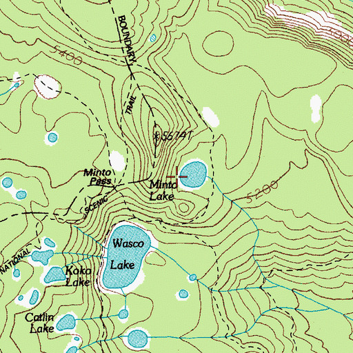 Topographic Map of Minto Lake, OR