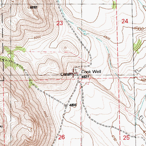 Topographic Map of Cook Well, OR