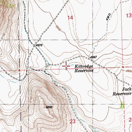 Topographic Map of Kitteredge Reservoir, OR