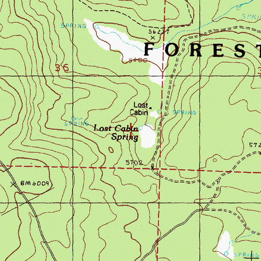 Topographic Map of Last Cabin Spring, OR