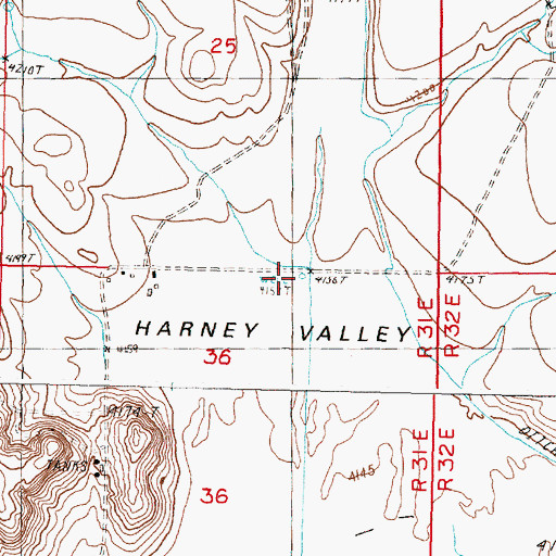 Topographic Map of Pon Well, OR
