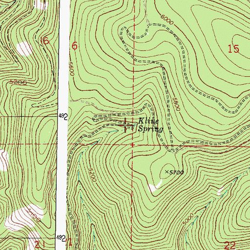 Topographic Map of Kline Spring, OR