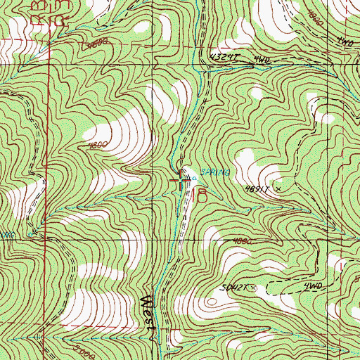 Topographic Map of Modesty Spring, OR